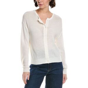 Metric Knits Womens  Linen Cardigan, White